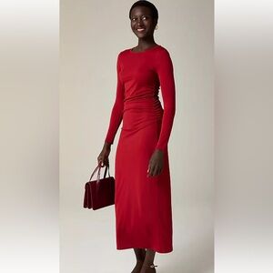 NWT Red J Crew Women’s Long Sleeve Silhouette Dress Valentines Size Small